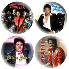 Michael Jackson 80s Pop King Of Pop 2 25  Pinback Buttons Retro Music 4 Pins Set