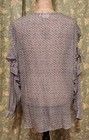 Adriano Goldschmied Women s M Blue Floral Long Sleeve Semi-sheer Blouse