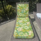 Vtg   Lawnlite Company Mid Century Chaise Patio Chair Cushions  2  Floral Green