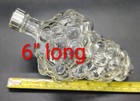 Clear Grape Cluster Wine Bottle Decanter  Glass w lid  Marked France  Vtg  Read 