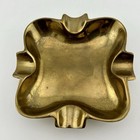 Hong Kong Heavy Brass Clover Quatrefoil Cigar Ashtray 4    Catchall Mcm 70s Vtg