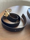 Designer Coach Signature Buckle Men Sz 32in Reversible Brwn blk Belt   org  195 