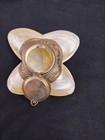 Vintage Mother Of Pearl Shell Snuff Trinket Pill Box  good Condition 