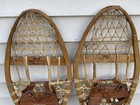 Great Vintage  torpedo  Snowshoes 37  X 11  W labels Snow Shoes W bindings