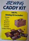 New Sewing Machine Wooden Caddy Complete 160 Piece Kit Vintage Rare Nib
