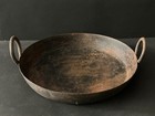 Rare Old Vintage Handmade Rustic Iron Kadai   Frying Fry Pan Wok Kitchenware 