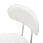 Round Shape Adjustable Salon Stool With Back And Line White