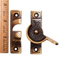 Elegant Antique Brass Window Sash Catch Lock 2 7  L Floral Sash Pack Of 12