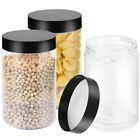 27oz Clear Plastic Jars With Screw On Lids Empty 3 Pack Food Storage Containers