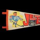 Vintage 1960s Spokane Jets Hockey Pennant 26    Felt Minor League Whl Original