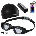 6-in-1 Swim Goggles Set With Cap   Waterproof Phone Pouch  No Leak  Uv Protectio