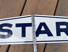 Vtg Original Star Porcelain Enamel Sign Farm Feed Seed  Gas Oil Cigar Soda Nos