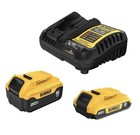 Dewalt 20v Max Battery Kit W  5ah  2ah Battery charger Dcb225-2c  date Code 25 