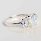 Vintage Moonstone Engagement Ring 925 Sterling Silver Jewelry Making Ring
