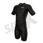 Sparx Men Triathlon Suit Short Sleeve Aero Tri Suit Black black Large