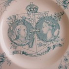 Queen Victoria Diamond  Jubilee Plate 1837-1897 Allerton s  Antique Blue Print