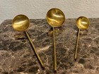Lot Of 3 Vintage Brass Hammered Hand Crafted Ladle Spoons 11    10    9 