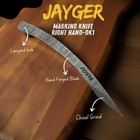 Jayger Damascus Steel Kiridashi Knife - Right Hand Japanese Marking   Craft Tool