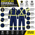 Safety High Visibility Hi Vis Work Coverall With Leg Zipper-full Sleeve-100 c