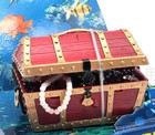Large Treasure Chest Air Driven Ornament Fish Tank Decor Aquarium Decoration 4in