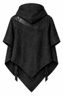 Black Hooded Poncho Cloak  Medieval Assassin Cape  Fantasy Ranger Style