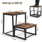 2 Tier Wood Step Stool Bedside Steps For High Bed Sturdy Rv Stepping Stool Brown