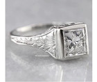 Bezel Set Lab-created 1 00ct Diamonds Antique Filigree Shank Solitaire Fn Ring