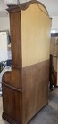 Vintage Jasper Bamboo Accent Lighted Hutch Secretary see Description 