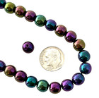 50 Preciosa Purple Rainbow Iris Finish Czech Druk Glass Smooth Round 8mm Beads