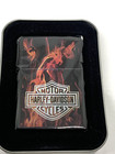 Harley Davidson Harley On Fire Zippo Lighter Mint In Box 2005 K-05