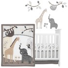 Lambs   Ivy Baby Jungle Animals 4-piece Gray white taupe Crib Bedding Set