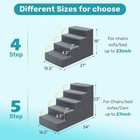 4-step Dog Stairs For High Bed Extra Wide Foam Pet Steps Non-slip Washable Cover