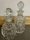 Set 2 Clear Glass Perfume Cologne Bottle Decanter Eapg 6-7    W Stoppers Shiny 