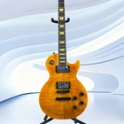 Les Paul Yellow Electric Guitar  Metal Inlays  6-string Hh Pickups Fixed Bridge