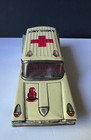Vintage Bandai Japan Friction Ambulance Tin Toy 1950 s Ford Fairlane Wagon Car
