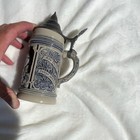 Westerwald German Lidded Beer Stein Pewter Lid Breweriana
