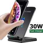 Wireless Fast Charger Charging Pad Stand Dock For Samsung Galaxy Iphone Phone