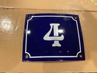 Vintage Style Blue Enamel Porcelain French House Number Door Steel Metal Sign 4