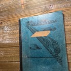 Vintage Streamline Notebook Handwritten Recipe Journal Art Deco Train Blue