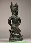 12 2 old Chinese Dynasty Bronze Ware Sanxingdui Kneel Down People Person Statue