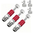 3pcs 1 8 Airbrush Quick Connect Adapter Red Male Fittings For Air Hose