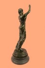 Antique Style French J patoue Bronze Marble Art Deco Nouveau Sculpture Maiden