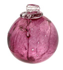 Lg  Kitras  canada  Art Glass Witch Ball  Deep Pink W 5 Inner Threads  New W tag