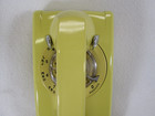Vintage 1970s Lemon Yellow Bell System Rotary Dial Wall Telephone 554