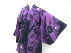 Japanese Kimono Yukata Purple 162 5cm 5 Ft 4 In Cotton Ff834