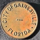 City Of Gainesville Florida Off-street Parking Meter Token - Lightly Circulated