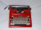 Vintage Red Royal Tab-o-matic Portable Typewriter With The Case   Key - Works