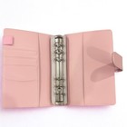 A6 Dusty Pink Faux Leather 6-ring Binder Planner Personal Organizer Snap Closure