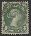 Canada  24b 2c Large Queen Thin Paper Vf Centered Light Cancel
