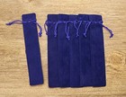 Tupalizy 6 9x1 4 Inch Velvet Drawstring Pen Pouch Bag Single Suede Pen Blue